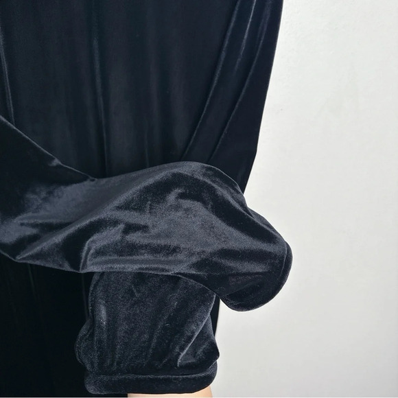 Vintage Talbots Womens Size M Mock Neck Long Sleeve Elastic Waist Velvet Dress - Picture 10 of 15